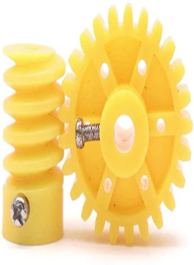 QBM Yellow Plastic Spur And Worn Gear For DC Motor DIY Model Toys 25 Tooth + 6 TOOTH - PAIR OF 2 - Image 2